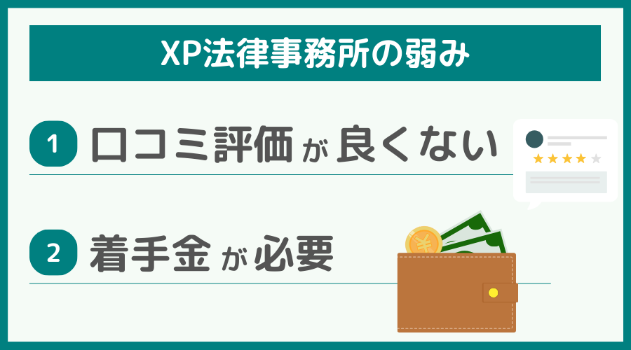 XP法律事務所の弱み