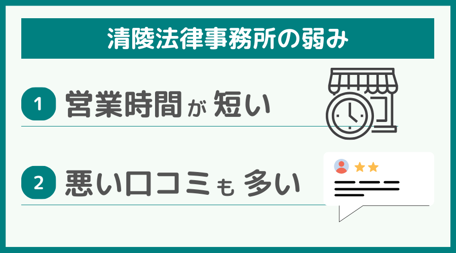 清陵法律事務所の弱み